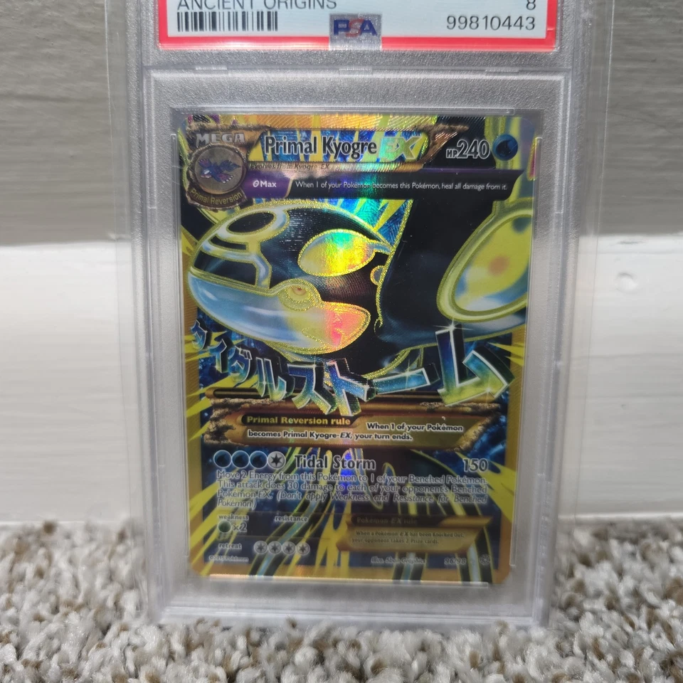 2015 POKEMON XY ANCIENT ORIGINS #96 FULL ART/PRIMAL KYOGRE EX PSA 8 - Image 3 of 4