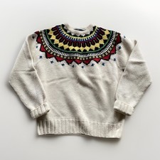 VTG Polo Ralph Lauren Hand Knit Nordic Sweater Lambs Wool  Cashmere MEN SIZE XL