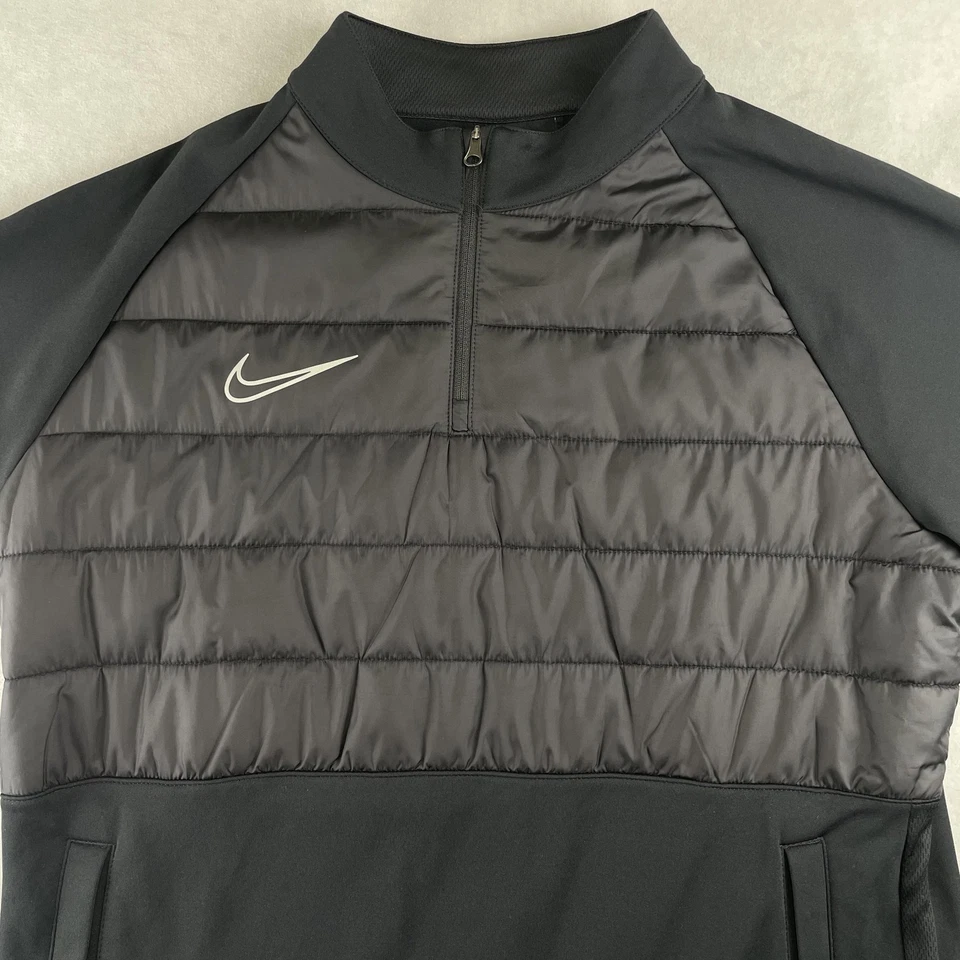 Nike Dri-FIT Academy Pullover Para Hombres L Negro Cremallera Acolchado Acolchado Fútbol BQ7473-010 Foto 3 de 4