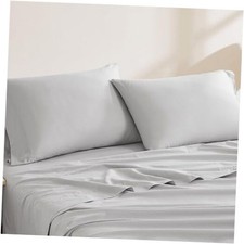Luxury Cotton 144 Thread Count Organic Light Grey Standard Pillowcase Set