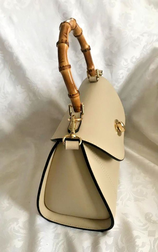 DIVINA FIRENZE -HANDMADE in ITALY - Genuine Leather Handbag Bamboo