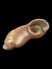 Mid-Century Handmade Carved Wood Foot Cigar Cigarette Ash Tray 5 Inches