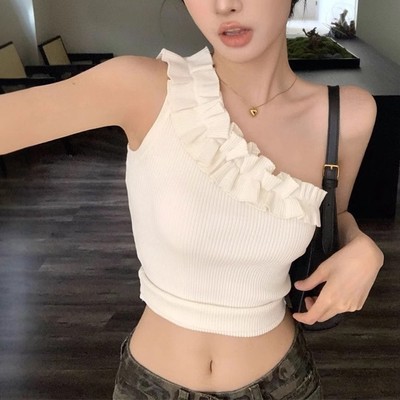 Luftiges und stilvolles ärmelloses Damen Top mit elegantem Rüschen-Design