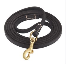 Genuine Leather Dog Leash Small Medium Training Walking 4FT Black Heavy Duty