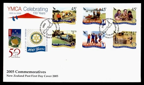 DR WHO 2005 NEW ZEALAND FDC YMCA ANIV COMBO $1.50 M79760