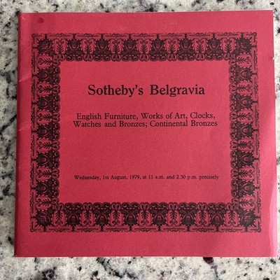 Vintage 1979 Antique Watches & Clocks Auction Catalog Sotheby s Belgravia