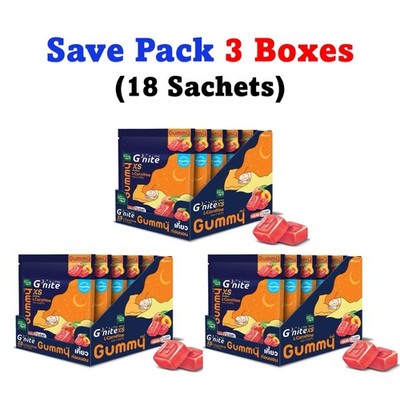 Handy Herb G nite XS Gummies Peach Flavor 18 Sachets (3 Boxes)