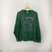  Lee Vintage Thrashed Green Ducks Unlimited Crewneck Sweatshirt Distressed XL