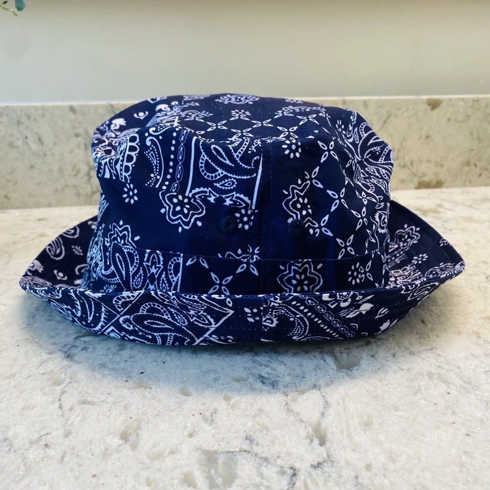 NUEVO CON ETIQUETAS Polo Ralph Lauren PATCHWORK BANDANA ESTAMPADO Embalable Sombrero Cubo S/M Foto 2 de 4