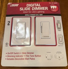 Feit Electric Slide Dimmer With Preset Switch for LED Lighting, 2 PK