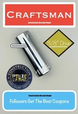 Craftsman 6 Point 3/8" Drive Chrome Deep 11/16"  Socket CMMT43336