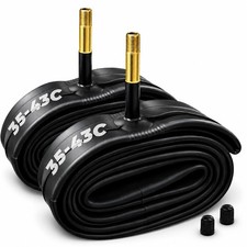 2 Pack 700x35-43c Bike Inner Tube with 48mm Schrader Valve, Reliable Butyl Ru...
