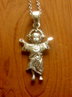 925 Sterling Silver Divino Nino Pendant Necklace Divine Child Jesus Charm Amulet