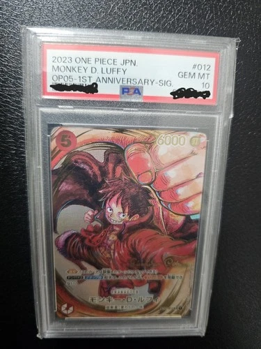 PSA 10 Monkey D. Luffy ST01-012 OP05 Signed Oda 1st Anniversary JAP GEM MINT