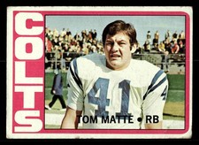 1972 Topps #216 Tom Matte - Baltimore Colts (Low Grade)