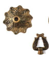 Vintage Brass Bronze Chandelier Light Top Finial & Bobeche Cover Piece