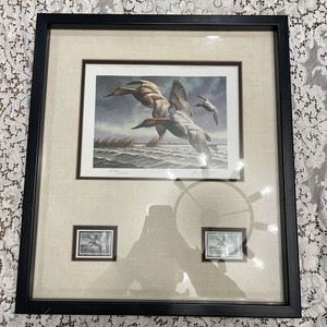 Migratory Bird Hunting DUCK Stamp $7.50 Canvasbacks Signed Maass Framed