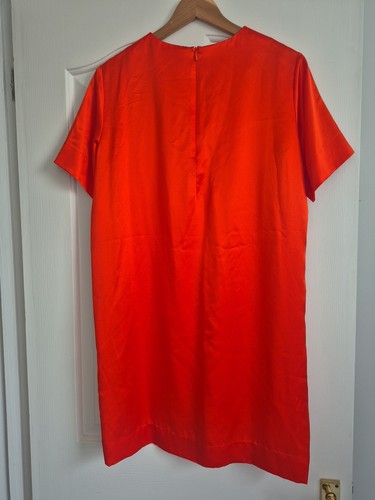 COS 100% Silk Orange Relaxed Shift dress Size 12 BNWT RRP £115.00 - Picture 5 of 5
