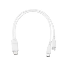 Multi USB Type C Male to 2 Dual Micro USB 2 in 1 Splitter 8'', White