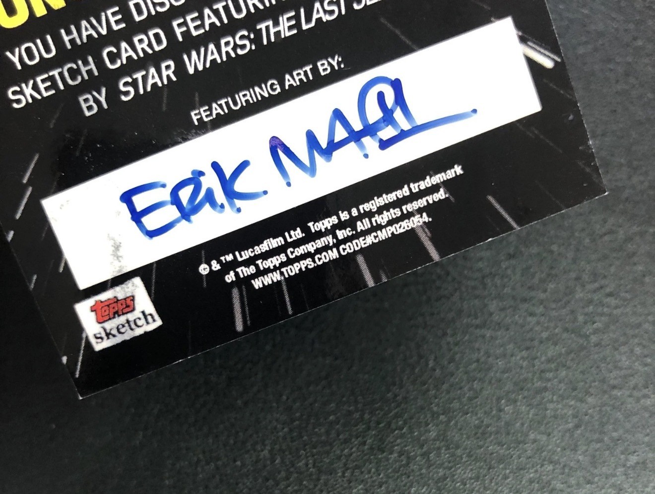 2018 Topps Star Wars the Last Jedi Sketch Card 1/1 Auto Darth Vader Erik Maell view 7