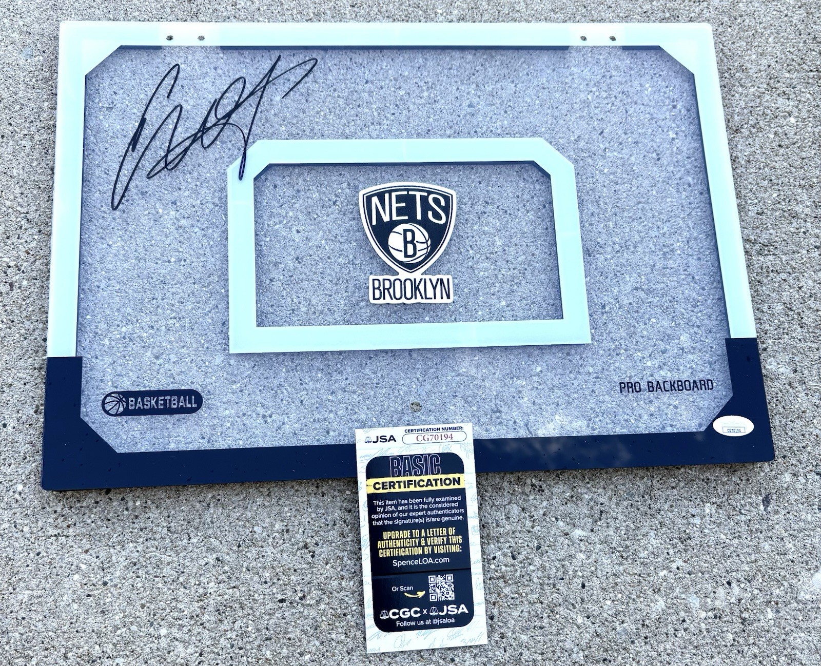 EGOR DEMIN SIGNED Backboard JSA COA Brooklyn Nets BYU Basketball 