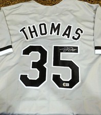 FRANK THOMAS HOF MLB CHICAGO WHITE SOX SIGNED AUTOGRAPHED JERSEY XL BAS COA