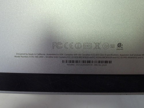 Apple A1312 iMac 27" Core i5-2500s 2.70GHz 4GB 1TB HDD MAS OS X LION (J271) - Picture 7 of 9
