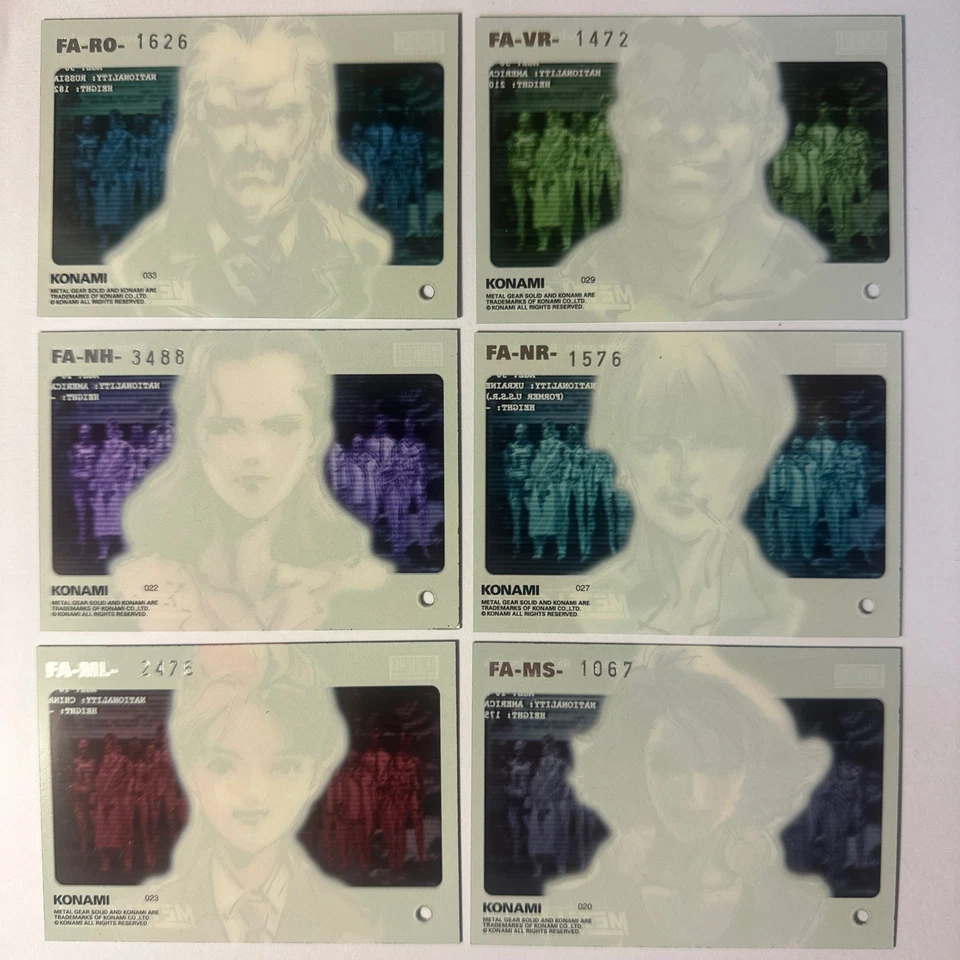 1998 Konami Metal Gear Solid Trading Cards - 6x Face Cards Bundle (Chicken) - Image 2 of 4