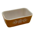 Vintage Pyrex Butterfly Gold 0502 1.5 pt. Refrigerator Dish Pan No Lid 6.75"