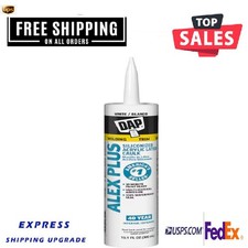 DAP Alex Plus Acrylic Latex Caulk, White, 10.1 Oz (7079818152) Oz, White