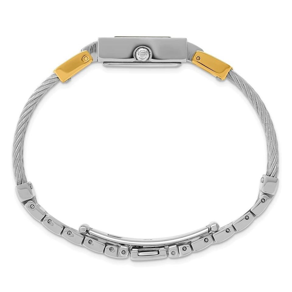 Charles Hubert 2-tone MOP Dial Stainless Steel Wire Bangle Watch - Image 4 of 4