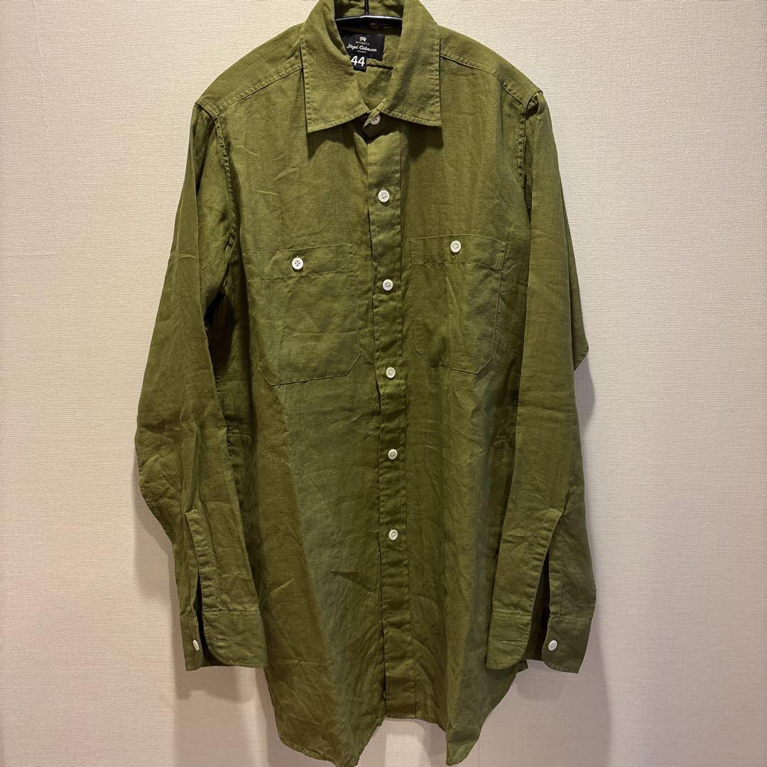 Nigel Cabourn Linen Shirt Khaki 44 S Size Used | eBay