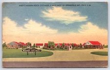 Springfield MO on US 66 Andys Rock Cottages are Modern Postcard Ca 1940