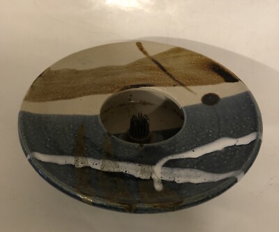 Christopher Bragg Studio Art Pottery Ikebana Style Vase Flower Frog Signed 8 