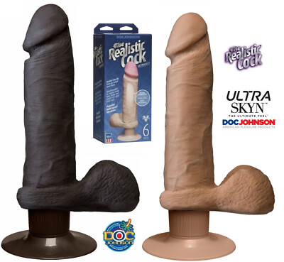 Doc Johnson Vibro Realistic Cock ULTRASKYN Vibrating Dildo SUCTION-CUP 6 inch