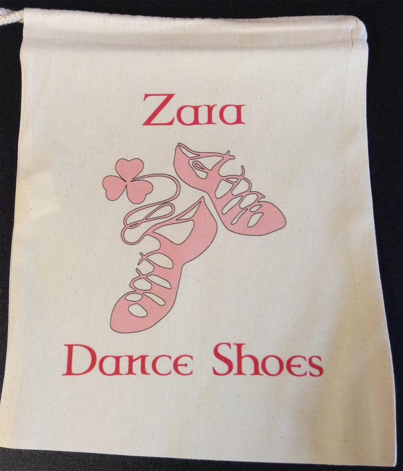Irish Dance Shoe Personalised Drawstring Bag Cotton Girl Adult Birthday Gift - Image 4 of 4
