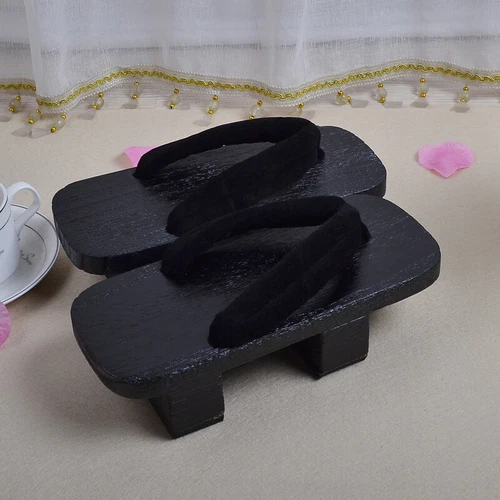 Mens Womens Slippers Japanese Style Kimono Geta Clogs Flip Flops Thong Sandals - Picture 4 of 6