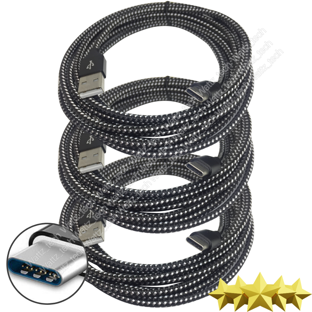 1-3Pack 10ft USBC Fast Charger Cable Lot For Samsung Android TypeC Charging Cord-image