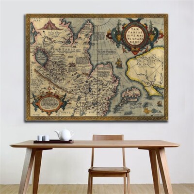 Retro TARTARIA Karten Riesenposter Karte Home Wanddeko NEU