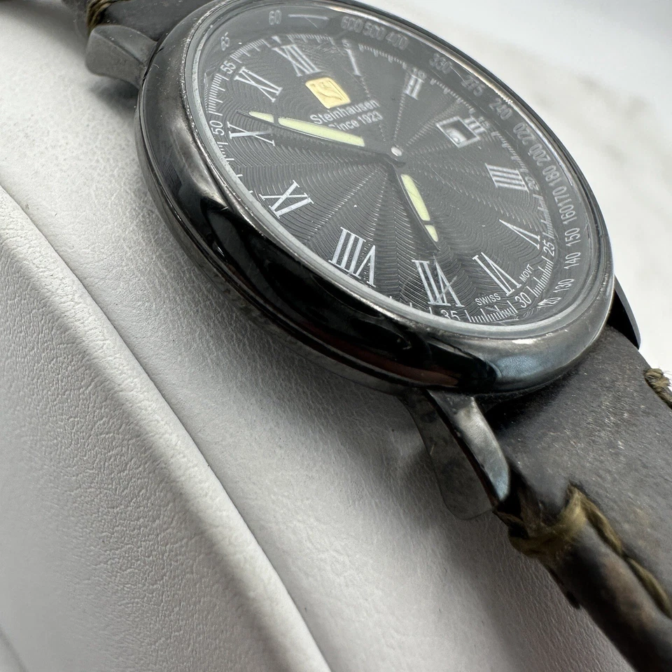 Steinhausen LW493LL-15-K0008 Mujer Cuero Negro Esfera Negra Reloj, Batería Nueva Foto 4 de 4