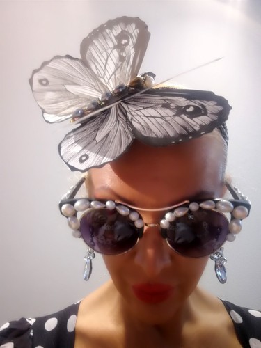 kentucky derby hat head piece fascinator weeding royal elegant fashion butterfly - Picture 2 of 24