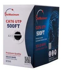 500FT CAT6 Riser Ethernet Cable 23AWG 550MHz CMR Solid Bare Copper Wire White