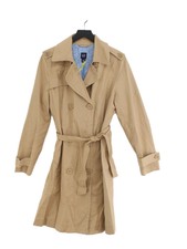 Gap Women's Coat L Cream Cotton With Polyester Overcoat