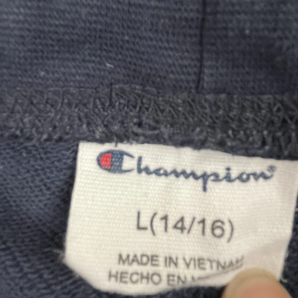 Champion Sweat Shorts Kids Youth L (14-16) Athletic Sports Gym Cotton Blend Navy - Image 3 of 4