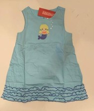 Gymboree Mermaid Magic Blue Cotton Sundress Embroidered Mermaid 12-18 18-24