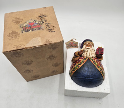 Jim Shore The Season Of Giving W/Santa Gift Roly Poly Statue 4002417 Figurine