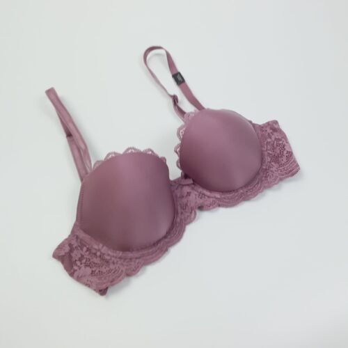 Soutien-gorge de balcon violet Victorias Secret garniture dentelle taille 32C lingerie sangle réglable - Photo 1 sur 4