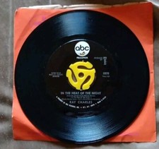 Ray Charles Vintage 45 'In the Heat of the Night/Something's Got to Change'  VG
