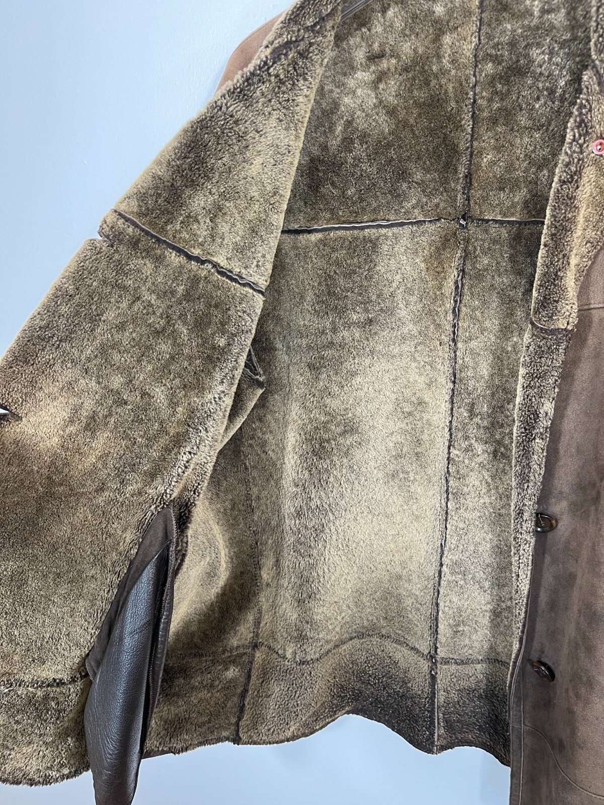 Lightweight shearling fur jacket Medium brown - image 3