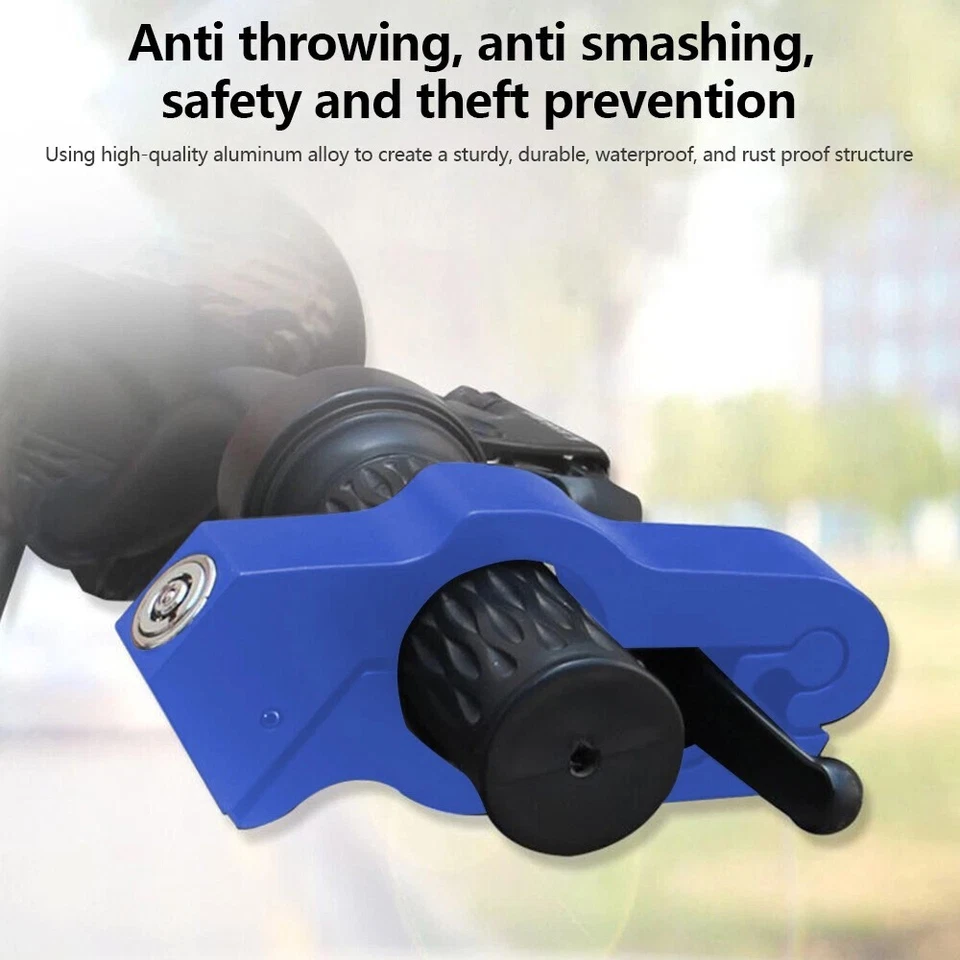 Motorcycle Handlebar Grip Lock Anti Theft Throttle Clutch Brake Lock with 2 Keys - Image 4 of 4